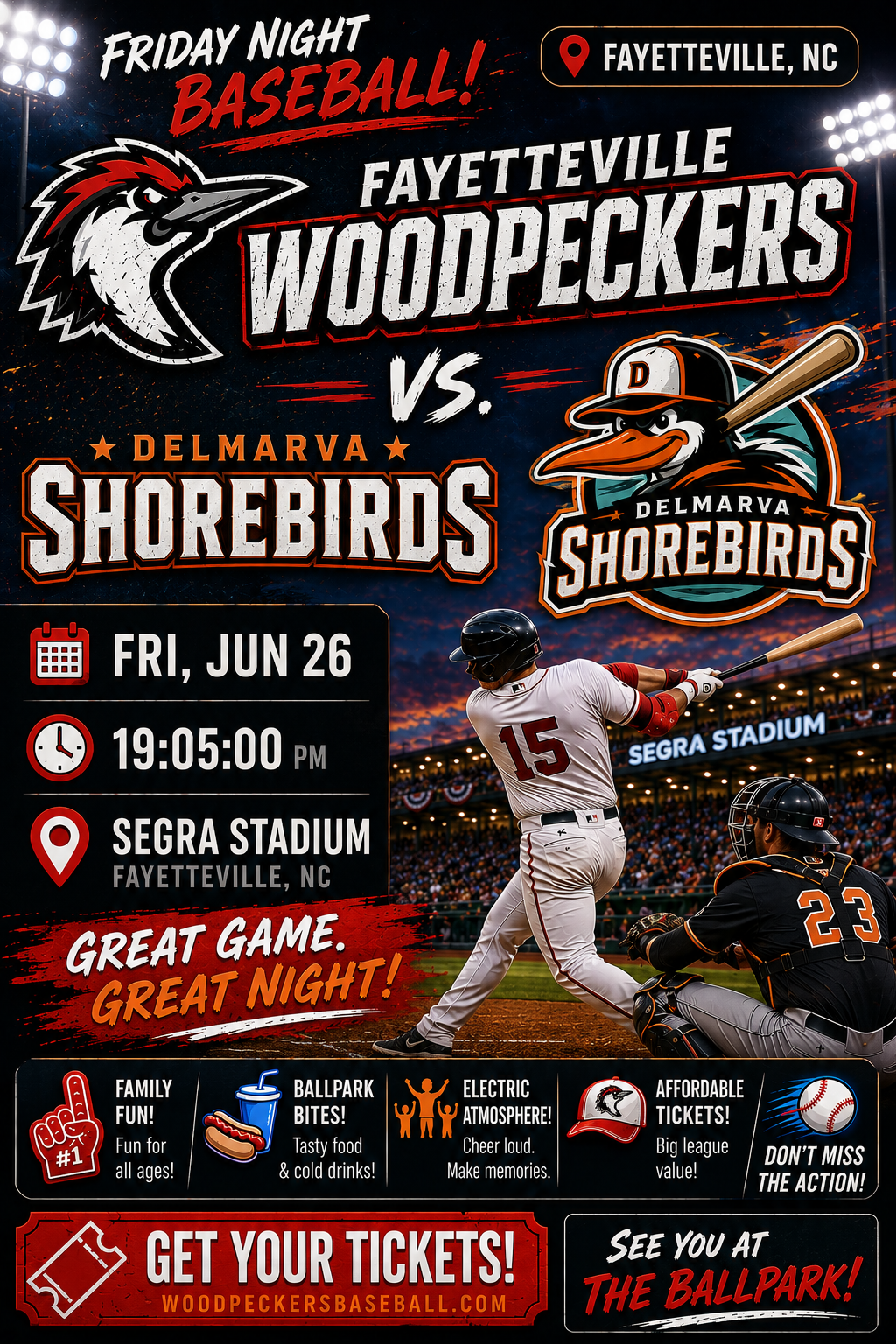Fayetteville Woodpeckers vs. Delmarva Shorebirds